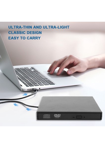 USB DVD Yazıcı Harici Optik Sürücü Masaüstü Dizüstü Bilgisayar Aksesuarı Windowsxp / 8 / Vista Için (Yurt Dışından) indirimleri