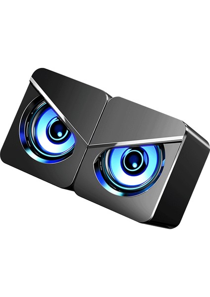 1 Çift Masaüstü Bilgisayar Hoparlörü Çok Işlevli Şık Güçlü Bas 4d Stereo Ses USB Kablolu Hoparlör Ev Için (Yurt Dışından) modelleri