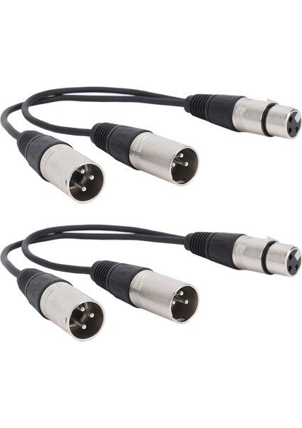 Xlr Ayırıcı Kablo 3pin Xlr Dişi - Çift Xlr Erkek Y Kablosu Tak ve Çalıştır Stüdyo Sahne Mikseri Amplifikatörleri Için 2 Adet (Yurt Dışından) modelleri