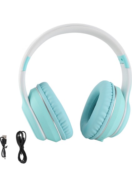 Bluetooth Kulaklık Ağır Bas Gürültü Önleyici Katlanabilir Degrade Renkli Işıklı Kablosuz Kulaklık Telefon Dizüstü Bilgisayar Yeşil (Yurt Dışından)