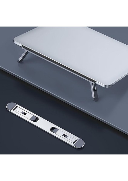 Katlanabilir Dizüstü Bilgisayar Yükseltici Isı Dağılımı Görünmez Taşınabilir Alüminyum Alaşımlı Ayarlanabilir Dizüstü Bilgisayar Standı Masa Gümüş (Yurt Dışından) indirimleri