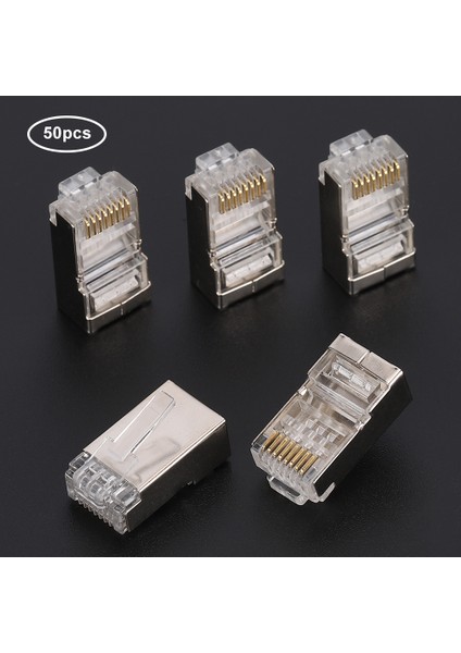 50 Adet Cat6 RJ45 Fiş Ethernet Ağ Kablosu Modüler Konnektör 8P8C Altın Kaplama (Yurt Dışından) fırsatları
