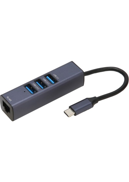 4'ü 1 Arada USB C Hub RJ45 100MBPS Ethernet Bağlantı Noktası 3 USB Bağlantı Noktası Dizüstü Bilgisayarlar Tabletler Için Depolama Delikli USB C - Ethernet Adaptörü (Yurt Dışından)