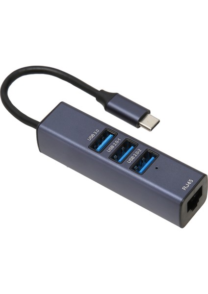 4'ü 1 Arada USB C Hub RJ45 100MBPS Ethernet Bağlantı Noktası 3 USB Bağlantı Noktası Dizüstü Bilgisayarlar Tabletler Için Depolama Delikli USB C - Ethernet Adaptörü (Yurt Dışından)