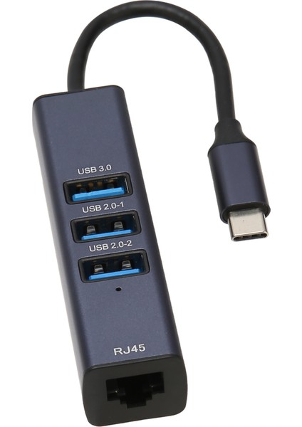 4'ü 1 Arada USB C Hub RJ45 100MBPS Ethernet Bağlantı Noktası 3 USB Bağlantı Noktası Dizüstü Bilgisayarlar Tabletler Için Depolama Delikli USB C - Ethernet Adaptörü (Yurt Dışından)