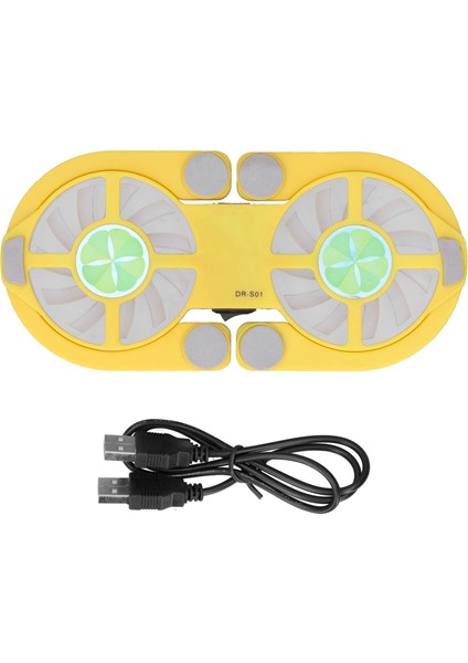 Katlanabilir USB Dizüstü Bilgisayar Soğutma Pedi Çift Fanlı 500RPM-2500RPM Düşük Gürültülü Dizüstü Bilgisayarlar Içinsarı (Yurt Dışından)