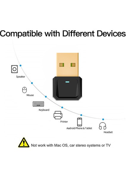 USB Bluetooth Alıcı ve Verici Bluetooth 5.0 Adaptörü Masaüstü Dizüstü Bilgisayar Fare Klavye Için (Yurt Dışından)