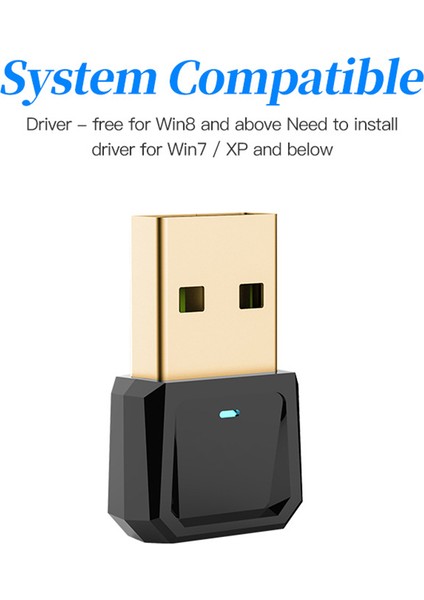 USB Bluetooth Alıcı ve Verici Bluetooth 5.0 Adaptörü Masaüstü Dizüstü Bilgisayar Fare Klavye Için (Yurt Dışından)