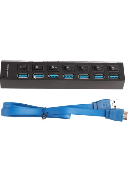 USB 3.0 Hub Bireysel 7 Port Yüksek Hızlı Usb2.0 Usb1.1 Uyumlu USB Veri Hub'ı LED Göstergeli Windows Xp 7 8 (Yurt Dışından)