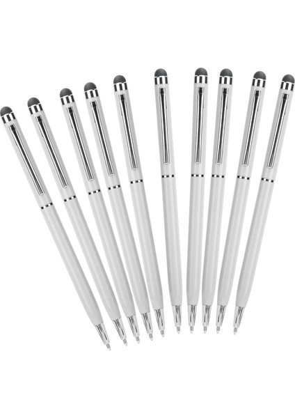 10 Adet Stylus 2'si 1 Arada Kapasitif Dokunmatik Ekran Tükenmez Kalemler Metal Bilgisayar Aksesuarlarıbeyaz (Yurt Dışından) fiyatları