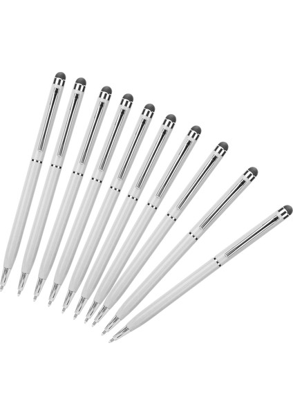 10 Adet Stylus 2'si 1 Arada Kapasitif Dokunmatik Ekran Tükenmez Kalemler Metal Bilgisayar Aksesuarlarıbeyaz (Yurt Dışından) fırsatları