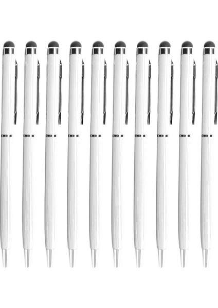10 Adet Stylus 2'si 1 Arada Kapasitif Dokunmatik Ekran Tükenmez Kalemler Metal Bilgisayar Aksesuarlarıbeyaz (Yurt Dışından) indirimleri