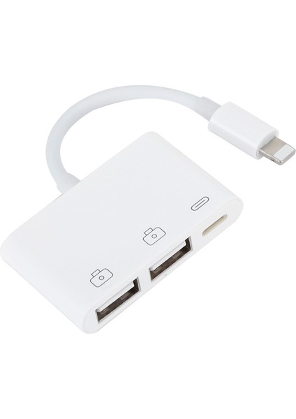 3'ü 1 Arada Otg Adaptörü Genişletme Yuvası Ios Hafıza Kartı USB Hub Klavye Fare Kamera Piyano (Yurt Dışından)