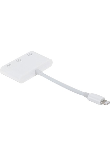 3'ü 1 Arada Otg Adaptörü Genişletme Yuvası Ios Hafıza Kartı USB Hub Klavye Fare Kamera Piyano (Yurt Dışından)