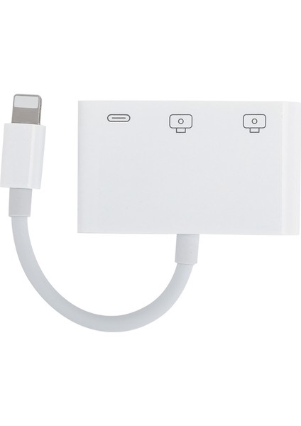 3'ü 1 Arada Otg Adaptörü Genişletme Yuvası Ios Hafıza Kartı USB Hub Klavye Fare Kamera Piyano (Yurt Dışından)