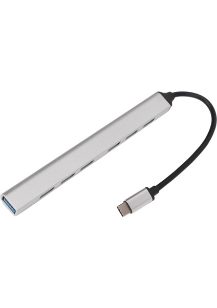 USB C Hub 7'si 1 Arada Gümüş Tak ve Çalıştır USB C'den 7xusb3.0 Hub'a Çoklu Bağlantı Noktası Adaptörü Win Office Için (Yurt Dışından)