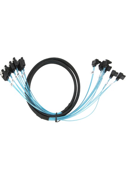 Mini Sas Kablosu 6 Sata'dan 6 Sata'ya Düz Kavisli Kablo 6gbps Anti Parazit Çift Grup Korumalı Sata Kablosu SSD Için 0,5 M / 1,6 Ft (Yurt Dışından)