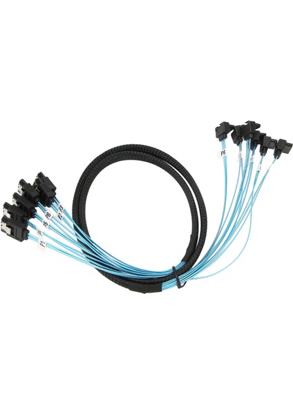 Mini Sas Kablosu 6 Sata'dan 6 Sata'ya Düz Kavisli Kablo 6gbps Anti Parazit Çift Grup Korumalı Sata Kablosu SSD Için 0,5 M / 1,6 Ft (Yurt Dışından)