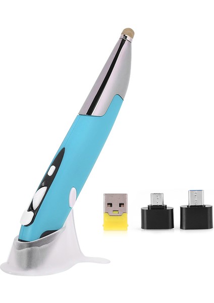USB Bilgisayar Kalemi Pc Aksesuarı Kablosuz 2.4g Fare Kalem Tipi Kişiselleştirilmiş Yenilikçi (Mavi Pr-06) (Yurt Dışından)