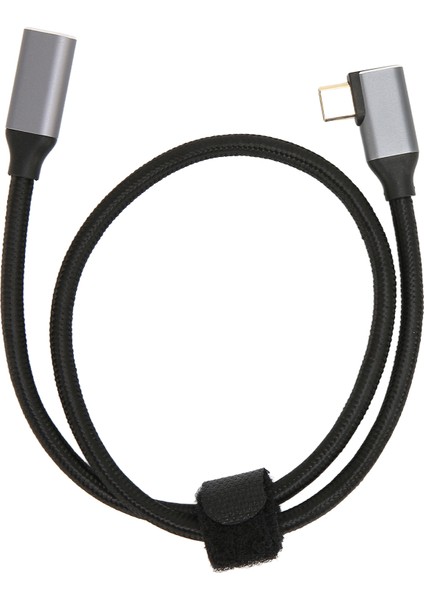 USB C - USB C 3.1 Gen 2 Kablosu Dik Açı 90 Derece Erkek - Dişi 100W 20V 5A Şarj 4K 60Hz Yüksek Hızlı 10GBPS Kablo 0,5m (Yurt Dışından)