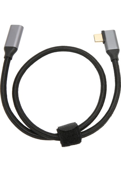 USB C - USB C 3.1 Gen 2 Kablosu Dik Açı 90 Derece Erkek - Dişi 100W 20V 5A Şarj 4K 60Hz Yüksek Hızlı 10GBPS Kablo 0,5m (Yurt Dışından)