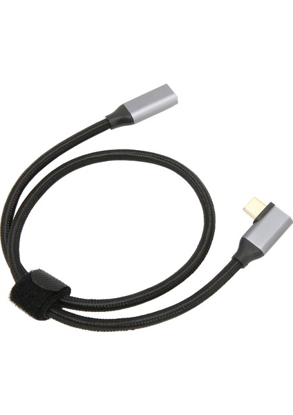 USB C - USB C 3.1 Gen 2 Kablosu Dik Açı 90 Derece Erkek - Dişi 100W 20V 5A Şarj 4K 60Hz Yüksek Hızlı 10GBPS Kablo 0,5m (Yurt Dışından)