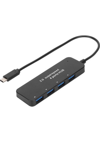 Typec Superspeed 4port 2.0 Hub Şerit Harici Güç Kaynağı Plastik USB Çoklu Port Adaptörü (Yurt Dışından)