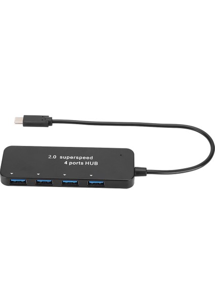 Typec Superspeed 4port 2.0 Hub Şerit Harici Güç Kaynağı Plastik USB Çoklu Port Adaptörü (Yurt Dışından)
