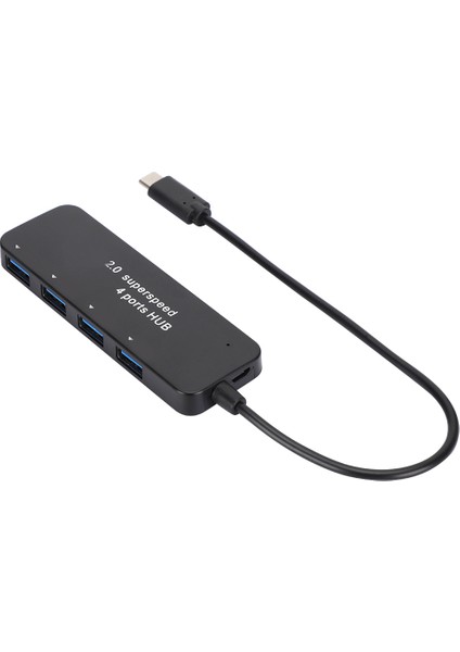 Typec Superspeed 4port 2.0 Hub Şerit Harici Güç Kaynağı Plastik USB Çoklu Port Adaptörü (Yurt Dışından)