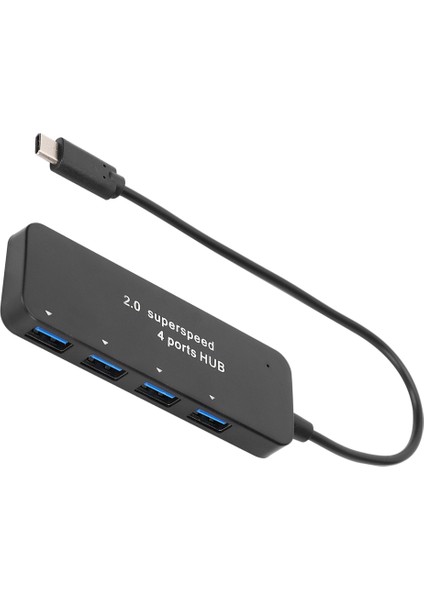 Typec Superspeed 4port 2.0 Hub Şerit Harici Güç Kaynağı Plastik USB Çoklu Port Adaptörü (Yurt Dışından)