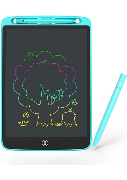 LCD Yazma Tableti 12IN Kullanımı Kolay Göz Çok Yönlü Karalama Tahtası Çizim Tableti Ev Için Gökyüzü Mavisi (Yurt Dışından)