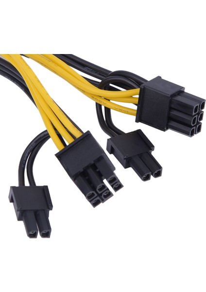 6 Pin Dişi - Çift 8 Pin (6 Pin 2 Pin) Veya 2 Port 6 Pin Erkek Grafik Kartı Pcı-E Güç Kablosu (Yurt Dışından)