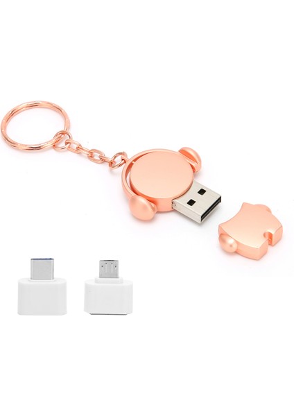 U Disk Karikatür Araba USB 2.0 Flash Sürücü Yüksek Hızlı Iletim Depolama Aygıtı Gül Altın (64 Gb) (Yurt Dışından)