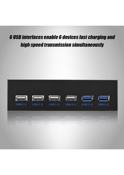 9pın 19PIN Ila 2 * Usb3.0 + 4 * Usb2.0 6 Arayüz Metal Ön Panel USB Hub (Yurt Dışından)