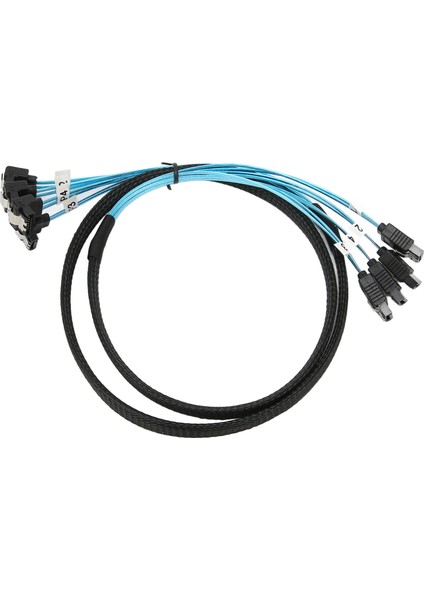 Mini Sas Kablosu 4 Sata'dan 4 Sata'ya Düz Kavisli Kablo 6gbps Anti Parazit Çift Grup Korumalı Sas Kablosu 0,5 M / 1,6 Ft (Yurt Dışından)