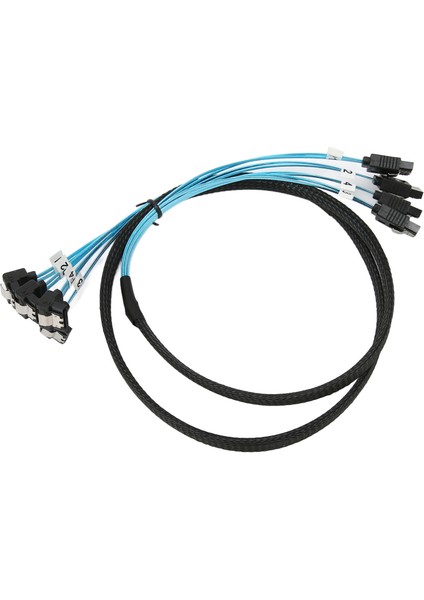 Mini Sas Kablosu 4 Sata'dan 4 Sata'ya Düz Kavisli Kablo 6gbps Anti Parazit Çift Grup Korumalı Sas Kablosu 0,5 M / 1,6 Ft (Yurt Dışından)