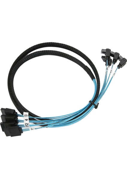 Mini Sas Kablosu 4 Sata'dan 4 Sata'ya Düz Kavisli Kablo 6gbps Anti Parazit Çift Grup Korumalı Sas Kablosu 0,5 M / 1,6 Ft (Yurt Dışından)
