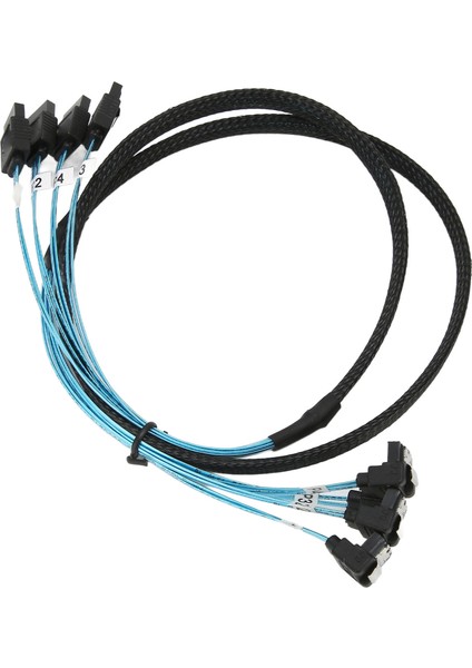 Mini Sas Kablosu 4 Sata'dan 4 Sata'ya Düz Kavisli Kablo 6gbps Anti Parazit Çift Grup Korumalı Sas Kablosu 0,5 M / 1,6 Ft (Yurt Dışından)