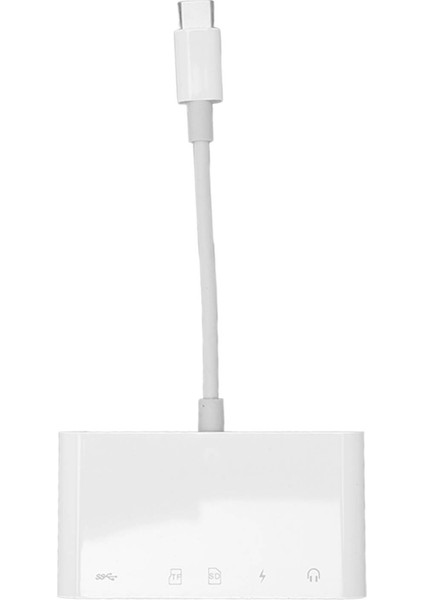 5'i 1 Arada USB C Hub Usb3.0 Portu Depolama Kartı Hafıza Kartı Okuyucu Yuvası Tip C Şarj Portu 3.5mm Aux Portu USB Hub Adaptörü (Yurt Dışından)