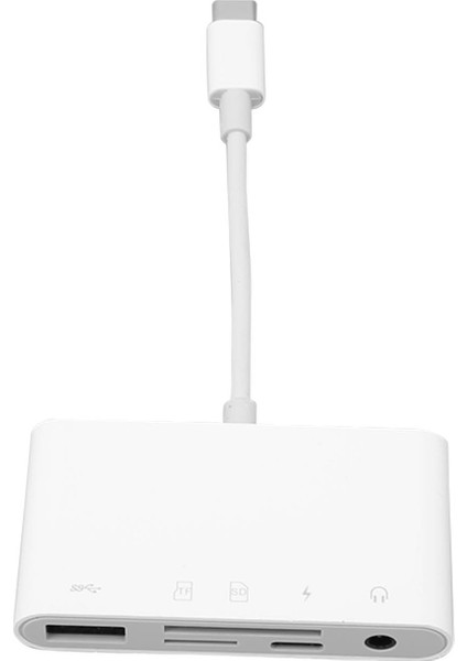 5'i 1 Arada USB C Hub Usb3.0 Portu Depolama Kartı Hafıza Kartı Okuyucu Yuvası Tip C Şarj Portu 3.5mm Aux Portu USB Hub Adaptörü (Yurt Dışından)