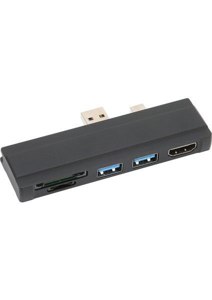 Surface Dock 5'i 1 Arada 5 Gbps Hafıza Kartı Okuyucu 4K Çözünürlük Alüminyum Kabuk Sıcak Takas Usb3.0 Hub WIN10 Için Win Xp Için Siyah (Yurt Dışından)