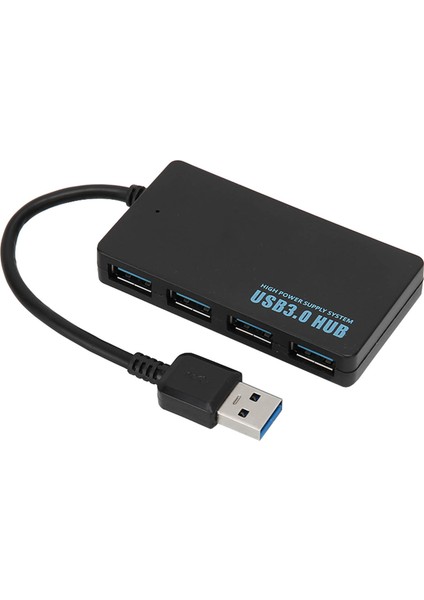 Usb3.0 Hub 4 Port Iyi Isı Dağılımı 5gbps Yüksek Hızlı Iletim Usb3.0 Ayırıcı Yerleştirme Istasyonu Siyah (Yurt Dışından)