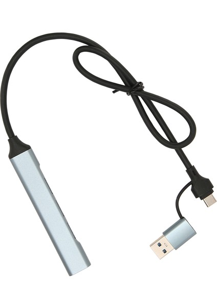 Type C Hub 4 Port 5gbps Alüminyum Alaşımlı Tak ve Çalıştır Uzay Grisi USB 3.0 Yerleştirme Istasyonu Masaüstü Dizüstü Bilgisayar Için (Yurt Dışından)