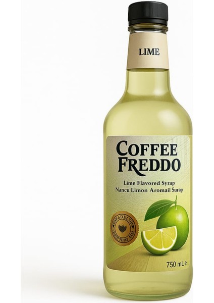 Limon Kahve Şurubu, Şekersiz (Suger Free) Şurup Yeni Yüksek Aromalı Kalorisiz, Kahve ve Kokteyl Şurubu