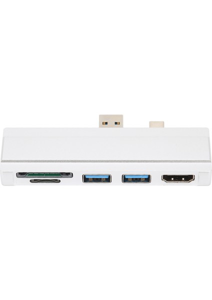 Surface Dock 5'i 1 Arada 5 Gbps Hafıza Kartı Okuyucu 4K Çözünürlük Alüminyum Kabuk Sıcak Takas Usb3.0 Hub WIN10 Için Win Xp Gümüş (Yurt Dışından)