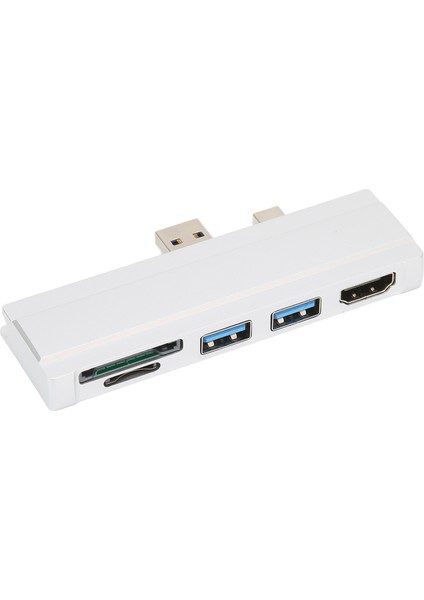 Surface Dock 5'i 1 Arada 5 Gbps Hafıza Kartı Okuyucu 4K Çözünürlük Alüminyum Kabuk Sıcak Takas Usb3.0 Hub WIN10 Için Win Xp Gümüş (Yurt Dışından)