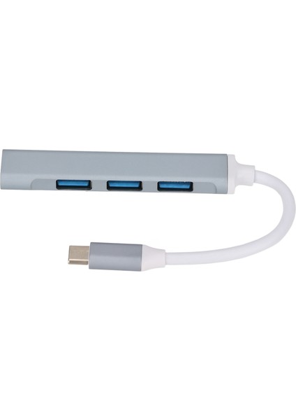 USB C Hub 4'ü 1 Arada Yüksek Hızlı Hafif Taşınabilir USB Yerleştirme Istasyonu Klavye Yazıcı Cep Telefonu Tabletgri (Yurt Dışından)