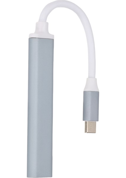 USB C Hub 4'ü 1 Arada Yüksek Hızlı Hafif Taşınabilir USB Yerleştirme Istasyonu Klavye Yazıcı Cep Telefonu Tabletgri (Yurt Dışından)