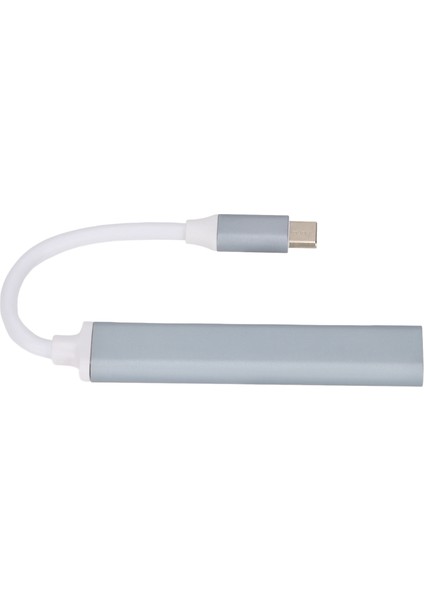 USB C Hub 4'ü 1 Arada Yüksek Hızlı Hafif Taşınabilir USB Yerleştirme Istasyonu Klavye Yazıcı Cep Telefonu Tabletgri (Yurt Dışından)