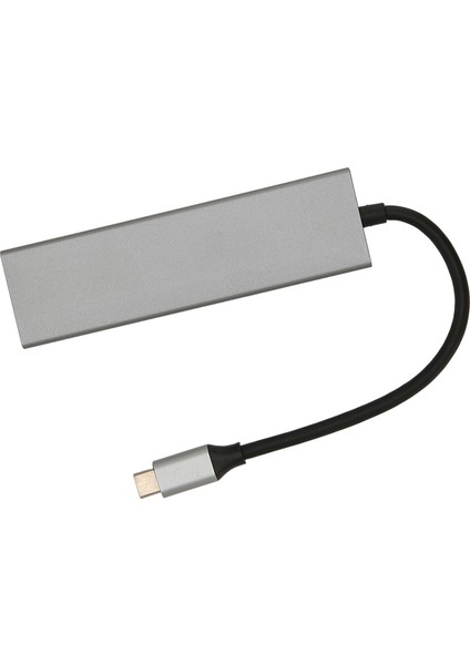 USB C Hub 6'sı 1 Arada Alüminyum Alaşım 100W Pd Şarj 4K UHD 5gbps Iletim USB C Ayırıcı Tv Monitör Projektör Için (Yurt Dışından)